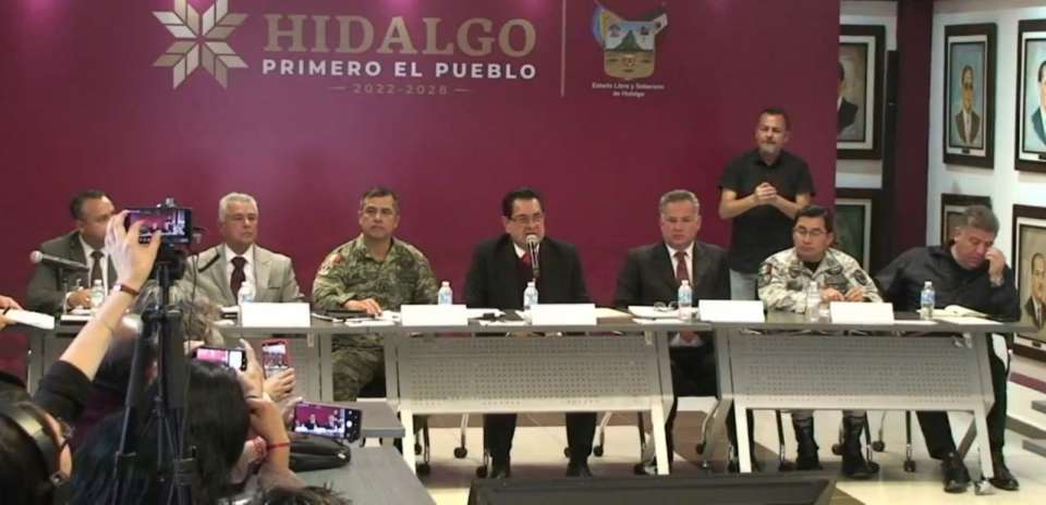 Anuncio del gabinete estatal de Seguridad Pública en Hidalgo. 