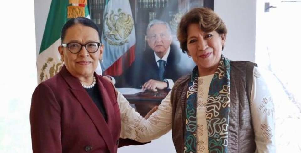 Delfina Gómez y Rosa Icela Rodríguez acuerdan reforzar estrategias de seguridad en Edomex